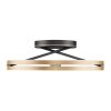 Paul Neuhaus lights Loop ceiling light LED gold, black, 2-light sources, Remote control
