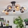 Gastor ceiling light, globe light Amber, clear, Smoke-coloured, 7-light sources