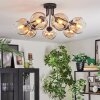 Ripoll ceiling light, globe light Amber, clear, 7-light sources