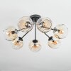 Ripoll ceiling light, globe light Amber, clear, 7-light sources