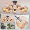 Koyoto ceiling light, globe light Amber, 7-light sources