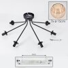 Koyoto ceiling light, globe light Amber, 7-light sources