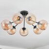Koyoto ceiling light, globe light Amber, 7-light sources