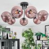 Koyoto ceiling light, globe light coppery, 7-light sources