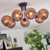 Koyoto ceiling light, globe light coppery, 7-light sources