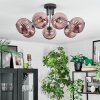 Koyoto ceiling light, globe light coppery, 7-light sources