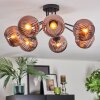 Koyoto ceiling light, globe light coppery, 7-light sources