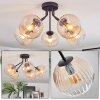 Koyoto ceiling light, globe light 52 cm Amber, clear, 5-light sources