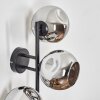 Ripoll globe light, wall light chrome, Smoke-coloured, 3-light sources