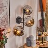 Ripoll globe light, wall light chrome, Smoke-coloured, 3-light sources