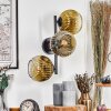 Ripoll globe light, wall light gold, clear, 3-light sources
