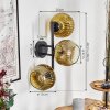 Ripoll globe light, wall light gold, clear, 3-light sources