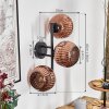 Ripoll globe light, wall light coppery, 3-light sources