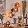 Ripoll globe light, wall light clear, coppery, 3-light sources