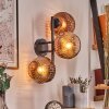 Ripoll globe light, wall light clear, coppery, 3-light sources