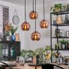 Koyoto hanging light, globe light, Cluster pendant lamp coppery, 4-light sources