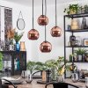 Koyoto hanging light, globe light, Cluster pendant lamp coppery, 4-light sources