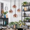 Koyoto hanging light, globe light, Cluster pendant lamp clear, coppery, 4-light sources