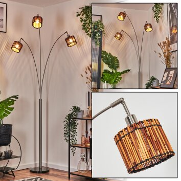 Cando floor lamp matt nickel, black, 3-light sources