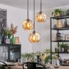 Ripoll hanging light, globe light, Cluster pendant lamp Amber, 3-light sources