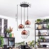Ripoll hanging light, globe light, Cluster pendant lamp clear, coppery, 3-light sources