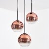 Ripoll hanging light, globe light, Cluster pendant lamp clear, coppery, 3-light sources