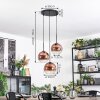 Koyoto hanging light, globe light, Cluster pendant lamp clear, coppery, 3-light sources