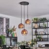 Koyoto hanging light, globe light, Cluster pendant lamp clear, coppery, 3-light sources