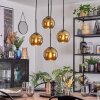 Koyoto hanging light, globe light, Cluster pendant lamp gold, 4-light sources