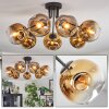 Ripoll ceiling light, globe light gold, clear, 7-light sources
