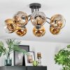 Ripoll ceiling light, globe light gold, clear, 7-light sources