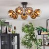 Ripoll ceiling light, globe light gold, clear, 7-light sources