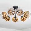 Ripoll ceiling light, globe light gold, clear, 7-light sources