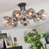 Ripoll ceiling light, globe light clear, Smoke-coloured, 7-light sources