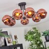 Ripoll ceiling light, globe light coppery, 7-light sources