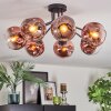 Ripoll ceiling light, globe light clear, coppery, 7-light sources