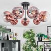 Ripoll ceiling light, globe light clear, coppery, 7-light sources