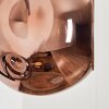 Ripoll globe light, wall light chrome, coppery, Smoke-coloured, 3-light sources