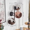 Ripoll globe light, wall light chrome, coppery, Smoke-coloured, 3-light sources