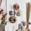 Ripoll globe light, wall light chrome, gold, clear, coppery, Smoke-coloured, 3-light sources
