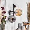 Ripoll globe light, wall light Amber, clear, Smoke-coloured, 3-light sources