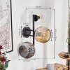 Ripoll globe light, wall light Amber, clear, Smoke-coloured, 3-light sources
