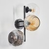 Ripoll globe light, wall light Amber, clear, Smoke-coloured, 3-light sources