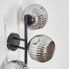 Ripoll globe light, wall light chrome, Smoke-coloured, 3-light sources