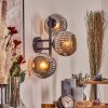 Ripoll globe light, wall light chrome, Smoke-coloured, 3-light sources