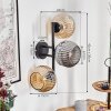 Ripoll globe light, wall light Amber, Smoke-coloured, 3-light sources