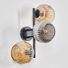 Ripoll globe light, wall light Amber, Smoke-coloured, 3-light sources