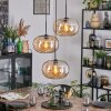 Apedo hanging light, globe light, Cluster pendant lamp Amber, 3-light sources