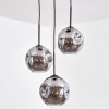 Ripoll hanging light, globe light, Cluster pendant lamp Smoke-coloured, 3-light sources
