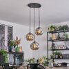 Ripoll hanging light, globe light, Cluster pendant lamp Smoke-coloured, 3-light sources